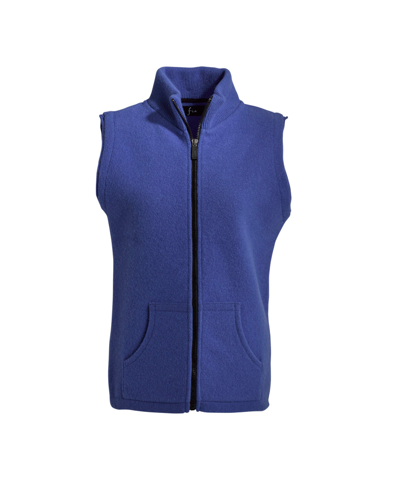 Ladies Felted Wool Gilet Blue