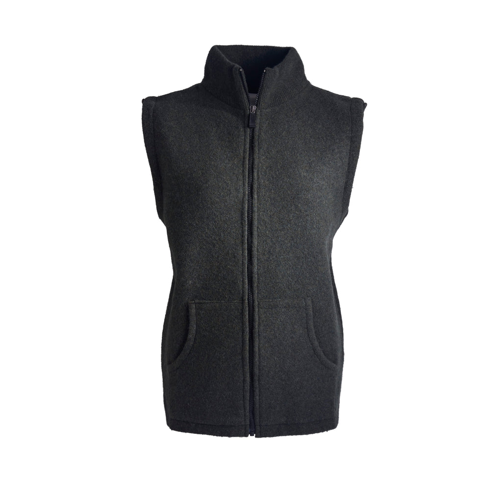 Green Felted Wool Gilet