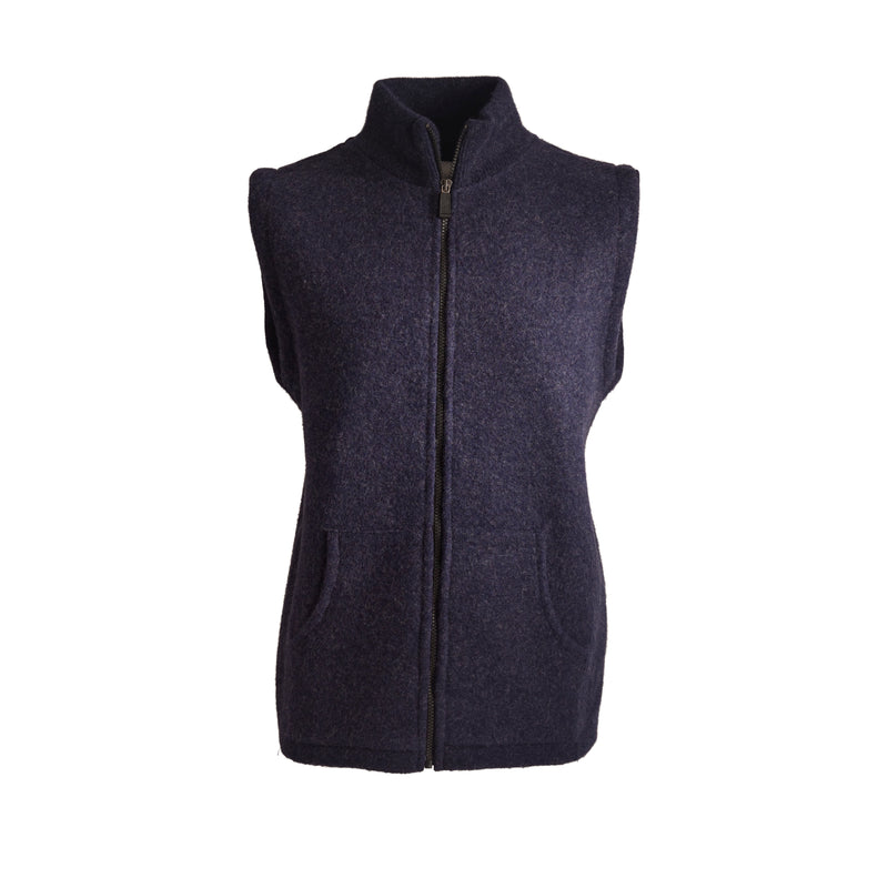 Navy Felted Wool Gilet