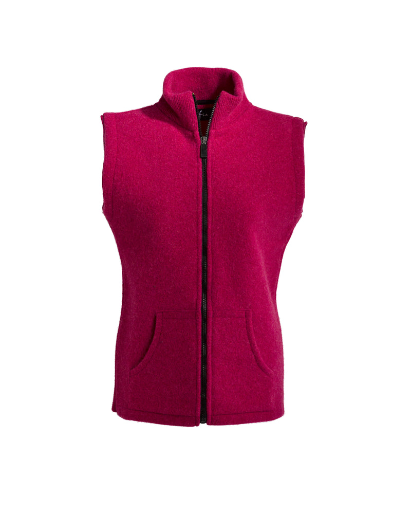 Ladies Felted Wool Gilet Pink